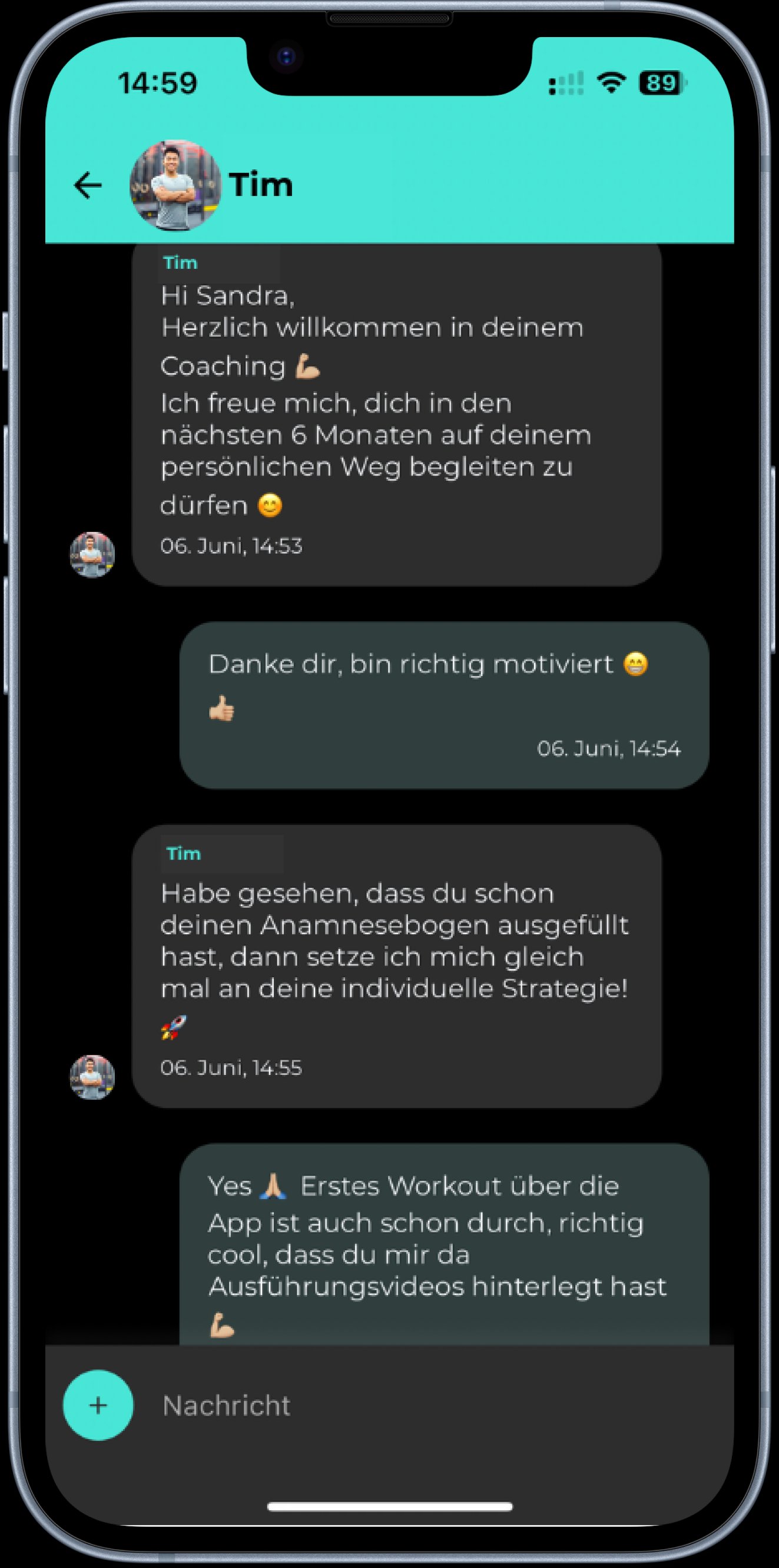 Persönlicher Chat mit Änni in der App